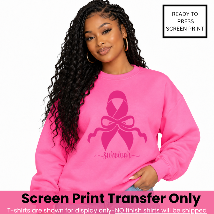 Breast Cancer Survivor Screen Print Transfer Pre-Order