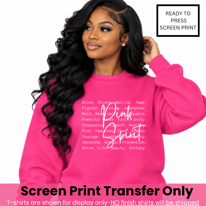 Pink Spirit Words Screen Print Transfer Pre-Order