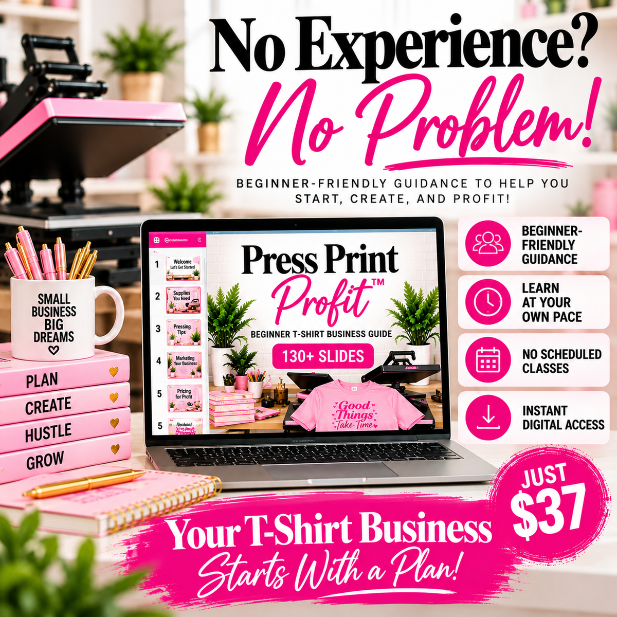 Press Print Profit™ | Beginner T-Shirt Business Guide