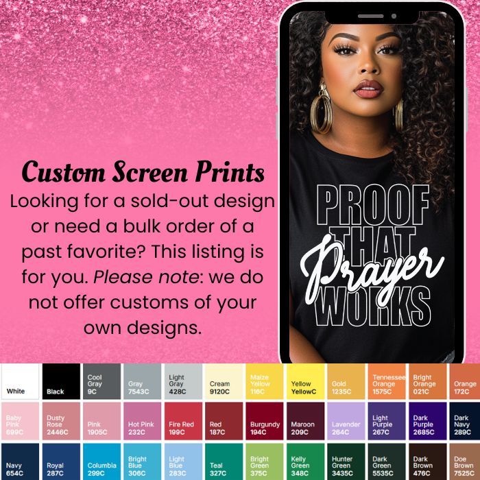 Single Color Custom Screen Prints