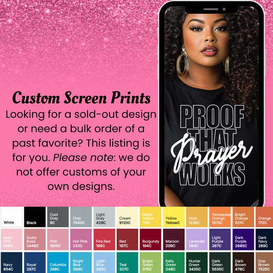 Single Color Custom Screen Prints