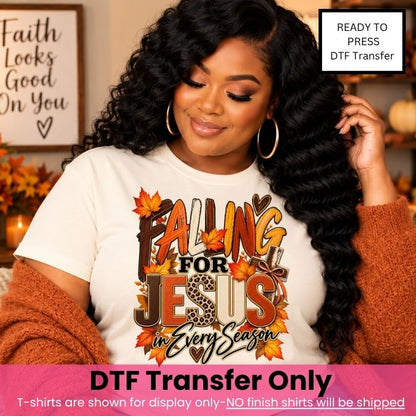 Falling for Jesus DTF Transfer-COLD Peel