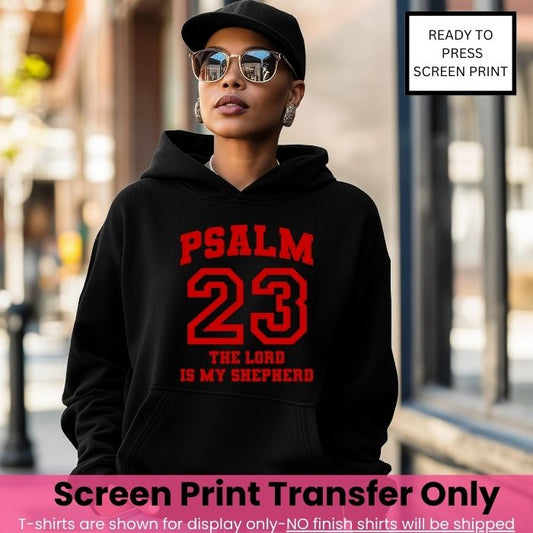 Psalm 23 Screen Print Transfer Red Ink-Pre-Order