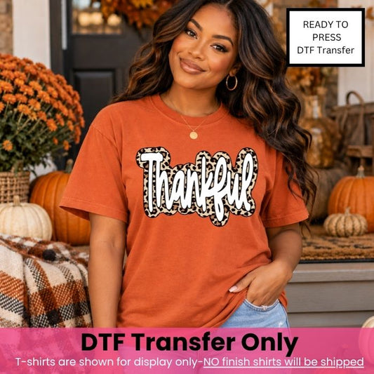 Thankful Leopard DTF Transfer-COLD Peel