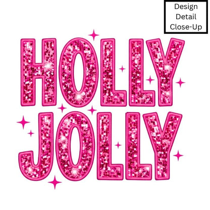 Holly Jolly Faux Sequins DTF Transfer-COLD Peel