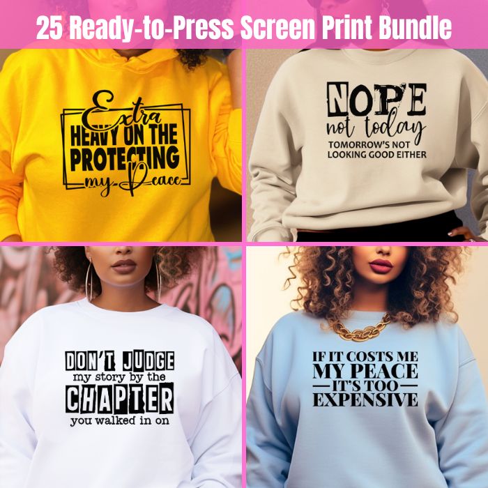 Heavy On Protecting My Peace 25 Screen Print Transfer Bundle