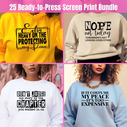 Heavy On Protecting My Peace 25 Screen Print Transfer Bundle