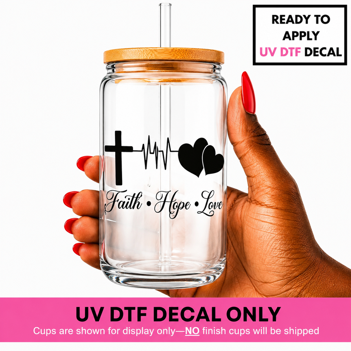 Faith Hope Love 4x4 UV DTF Decal