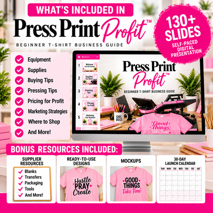 Press Print Profit™ | Beginner T-Shirt Business Guide
